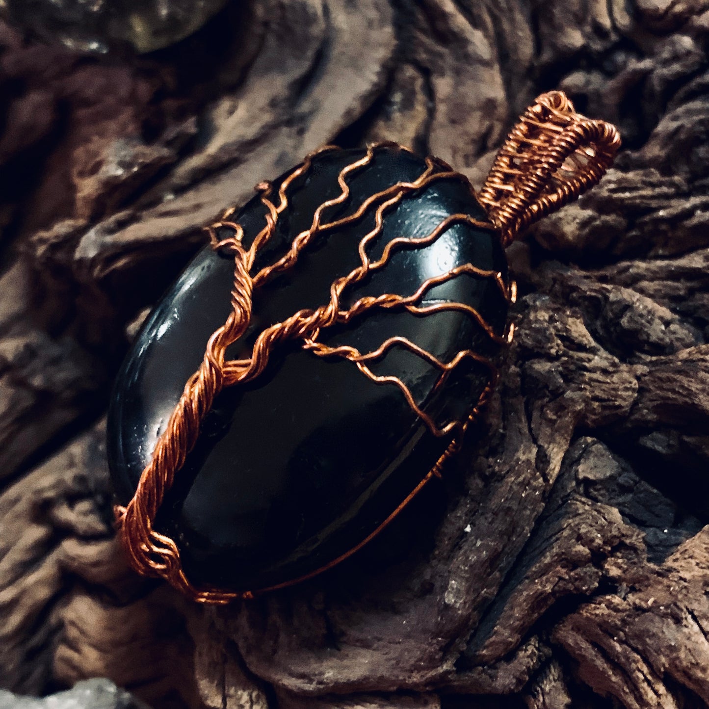 NightRoot ~ Black Tourmaline Tree of Life Talisman