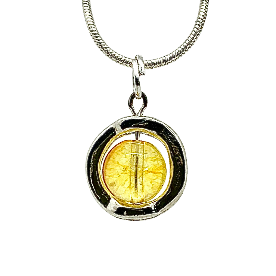 Citrine Gemstone Spinner Necklace