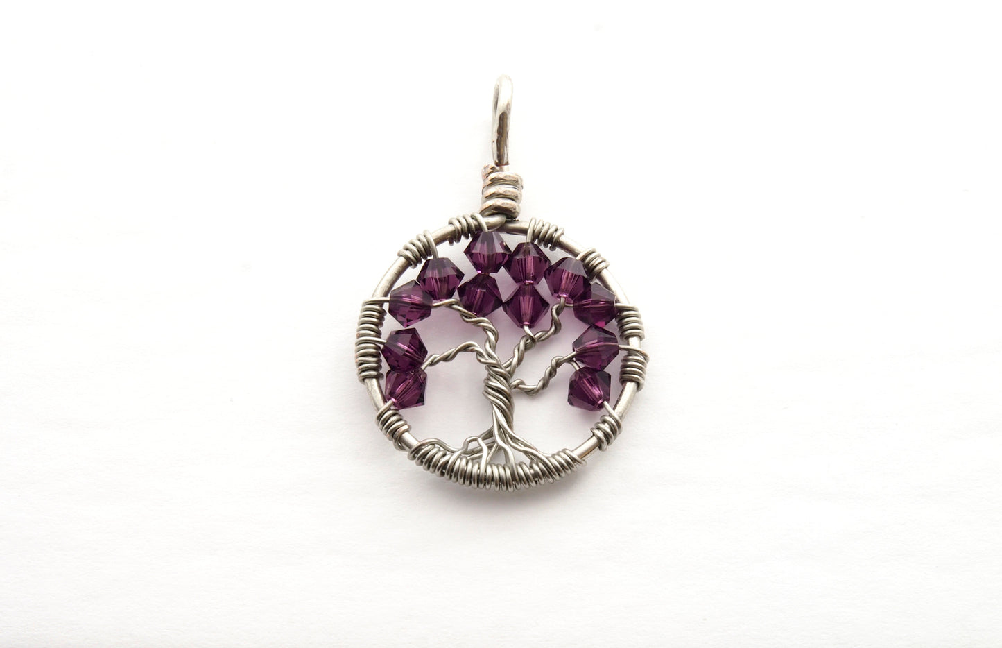 Amethyst Crystal Tree of Life Pendant ~ February Birthstone