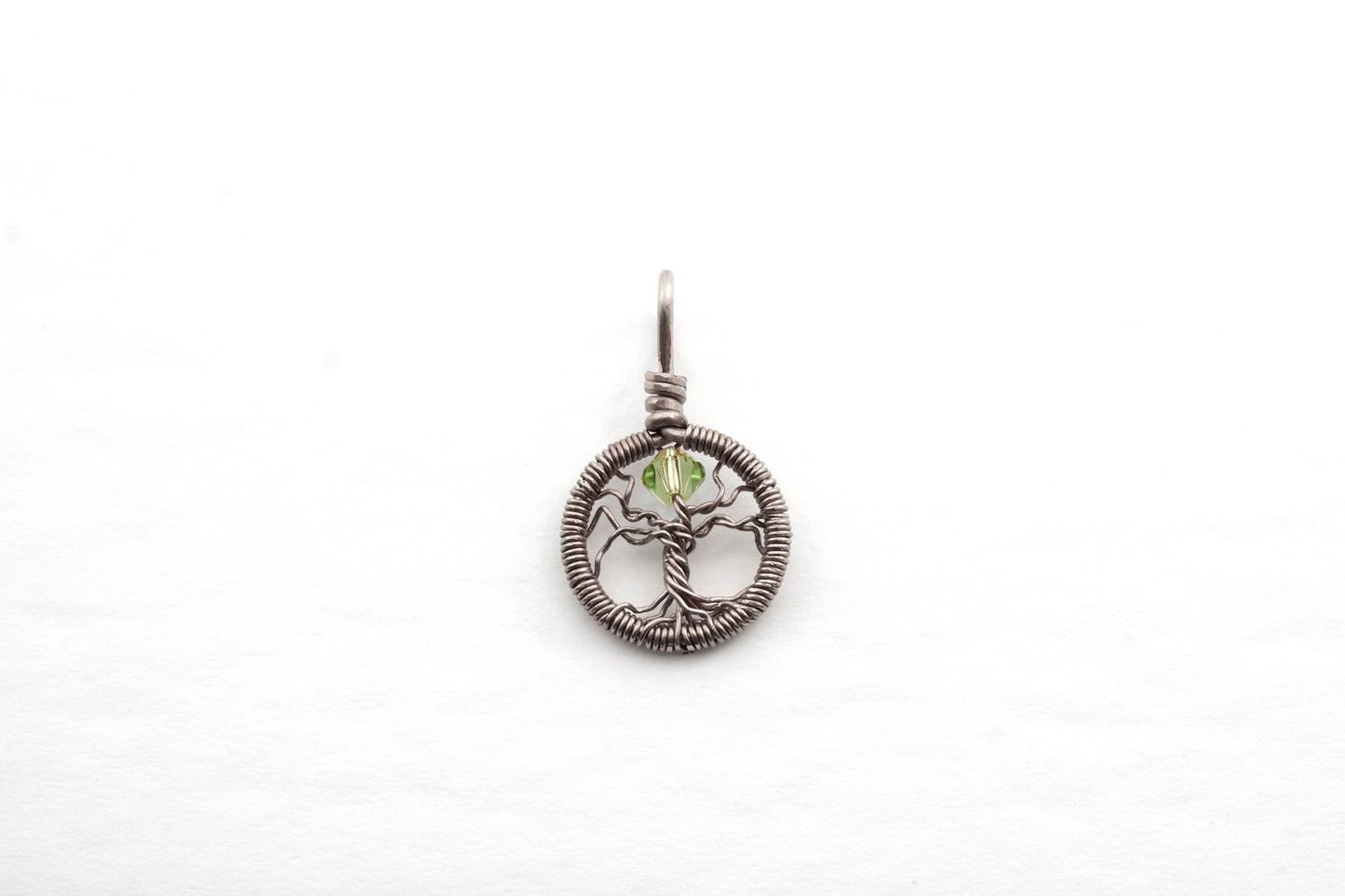 Delicate Peridot Crystal Tree of Life Pendant ~ August Birthstone