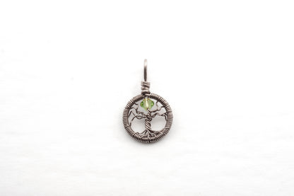 Delicate Peridot Crystal Tree of Life Pendant ~ August Birthstone