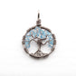 Aquamarine Crystal Tree of Life Pendant ~ March Birthstone