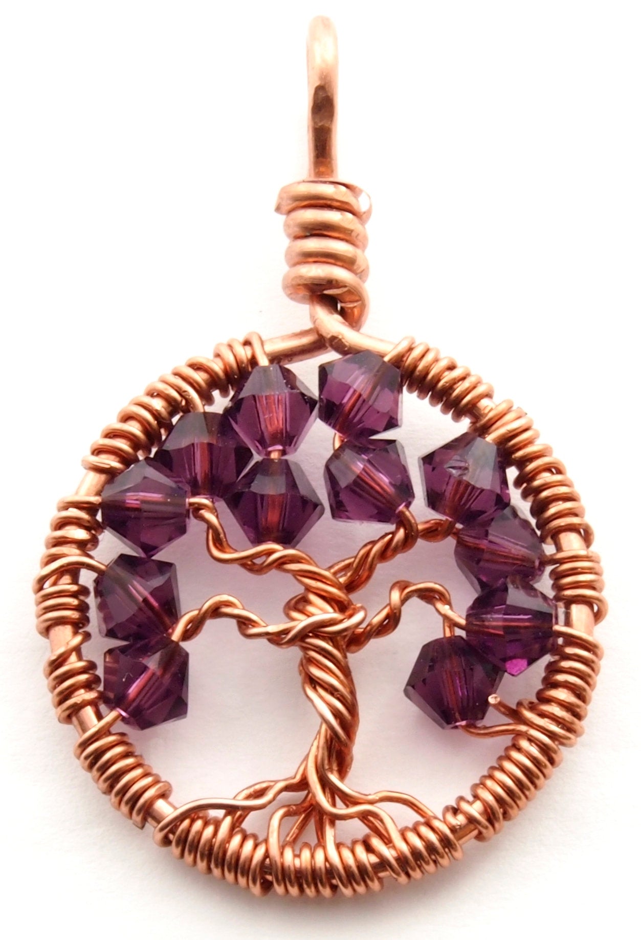 Amethyst Crystal Tree of Life Pendant ~ February Birthstone