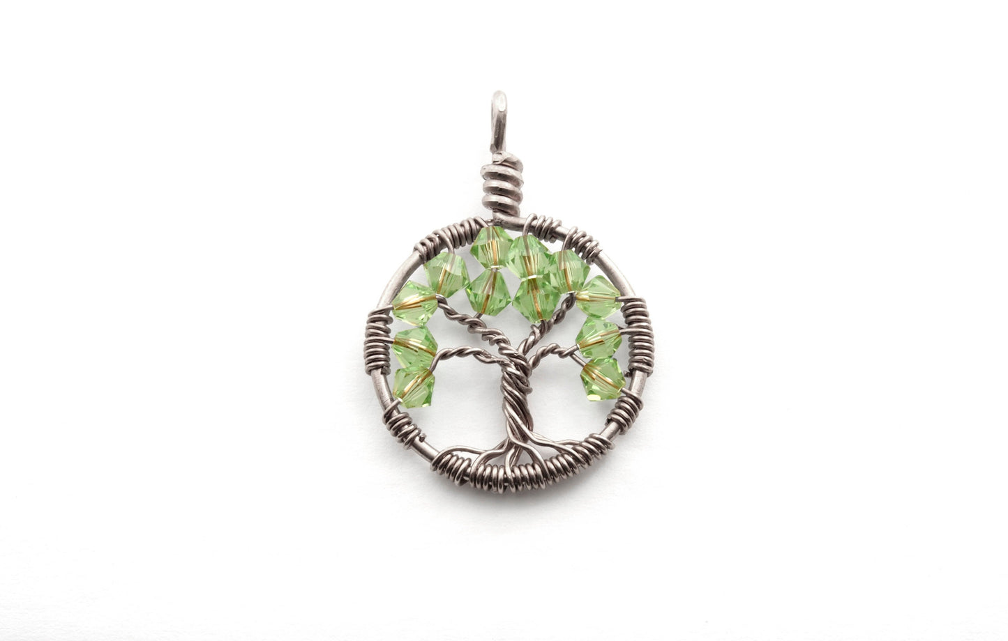 Peridot Crystal Tree of Life Pendant ~ August Birthstone