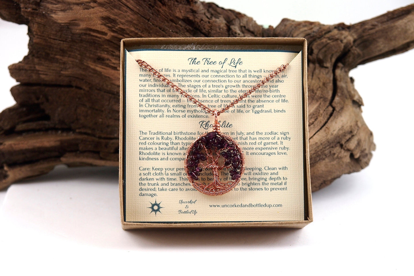 Rhodolite Tree of Life Pendant