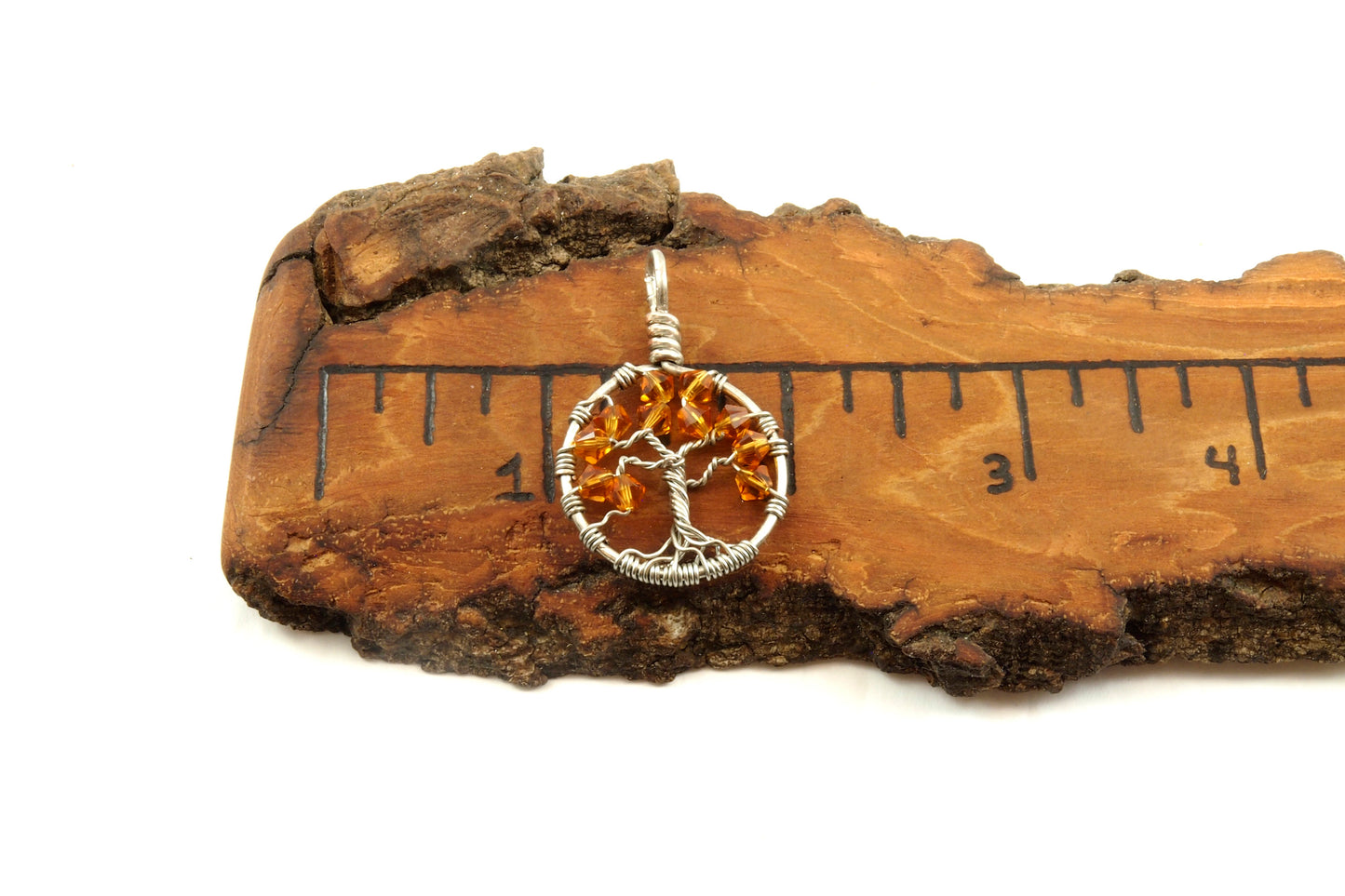 Topaz Crystal Tree of Life Pendant ~ November Birthstone