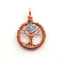Delicate Aquamarine Crystal Tree of Life Pendant ~ March Birthstone