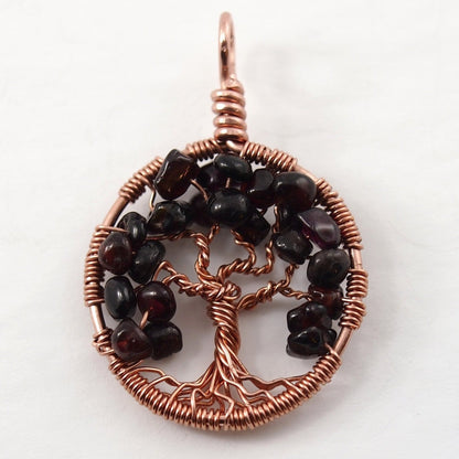 Garnet Tree of Life Pendant