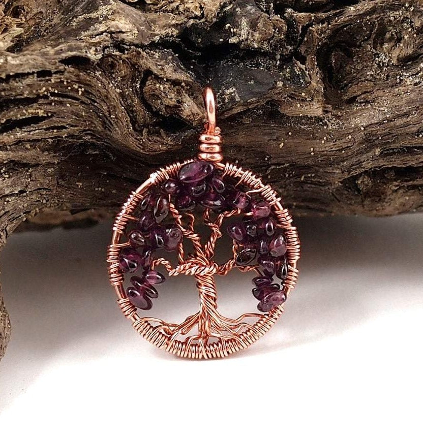 Rhodolite Tree of Life Pendant