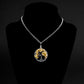 An image of the November birthstone tree of life pendant from Uncorked & Bottled Up on a mannequin to show how the necklace is worn. Made with genuine citrine gemstones and sterling silver wire
