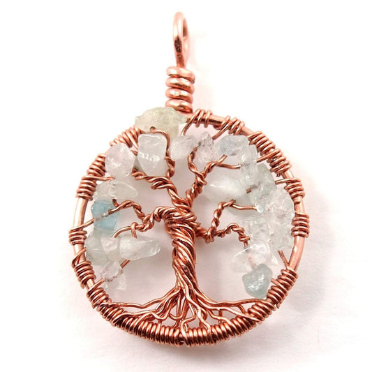 Aquamarine Tree of Life Pendant