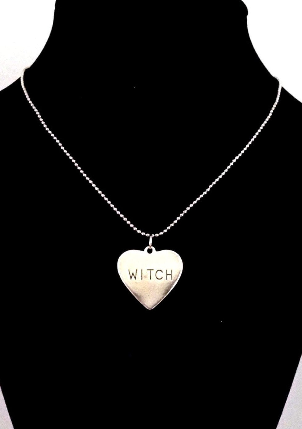 Witch Charm Necklace ~ Heart Amulet