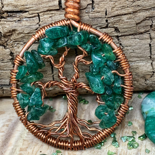 Green Aventurine Tree of Life Pendant