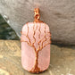 Rose Quartz Tree of Life Pendant in Copper