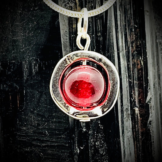 Ruby Jade Gemstone Spinner Necklace