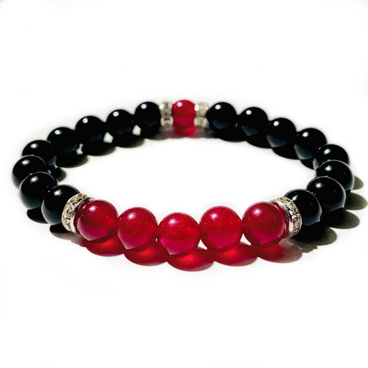 Ruby Jade Beaded Bracelet